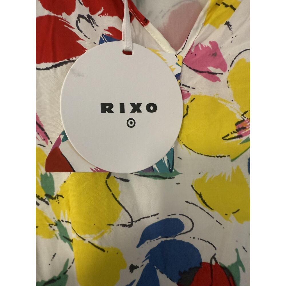 Rixo Dress Womens 4 Floral Multicolor Long Sleeve Maxi Ruffle Hem New Tag Rayon - Picture 9 of 12
